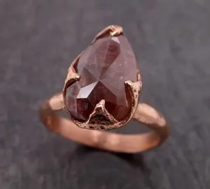 Fancy cut Coral Solitaire Diamond Engagement 14k Rose Gold Wedding Ring byAngeline 1852