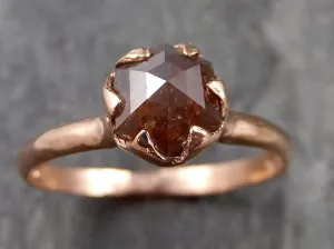 Fancy cut Orange Diamond Solitaire Engagement 14k Rose Gold Wedding Ring Diamond Ring byAngeline 1127