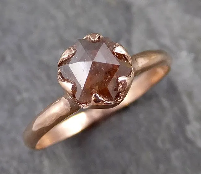 Fancy cut Orange Diamond Solitaire Engagement 14k Rose Gold Wedding Ring Diamond Ring byAngeline 1127