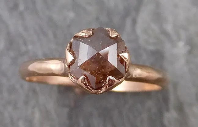 Fancy cut Orange Diamond Solitaire Engagement 14k Rose Gold Wedding Ring Diamond Ring byAngeline 1127