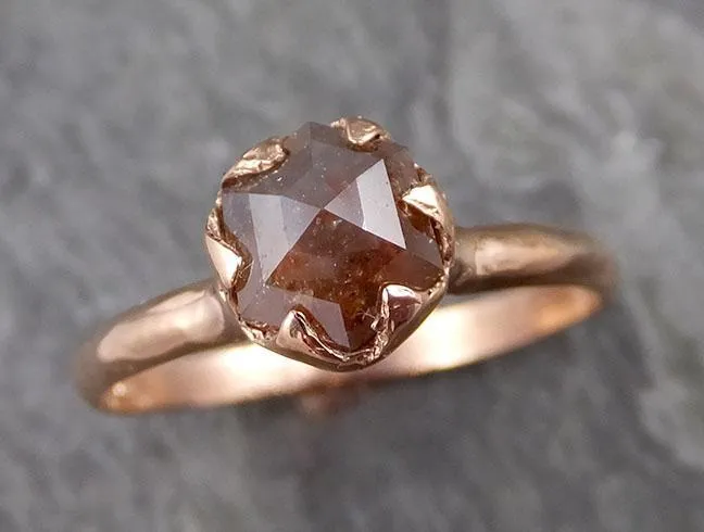 Fancy cut Orange Diamond Solitaire Engagement 14k Rose Gold Wedding Ring Diamond Ring byAngeline 1127