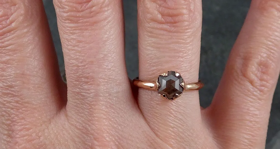 Fancy cut Orange Diamond Solitaire Engagement 14k Rose Gold Wedding Ring Diamond Ring byAngeline 1127