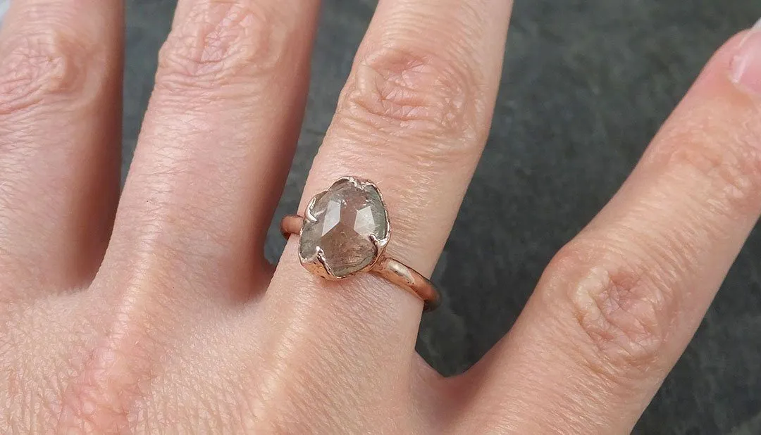 Fancy cut watermelon Tourmaline Rose Gold Ring Gemstone Solitaire recycled 14k statement cocktail statement 1327