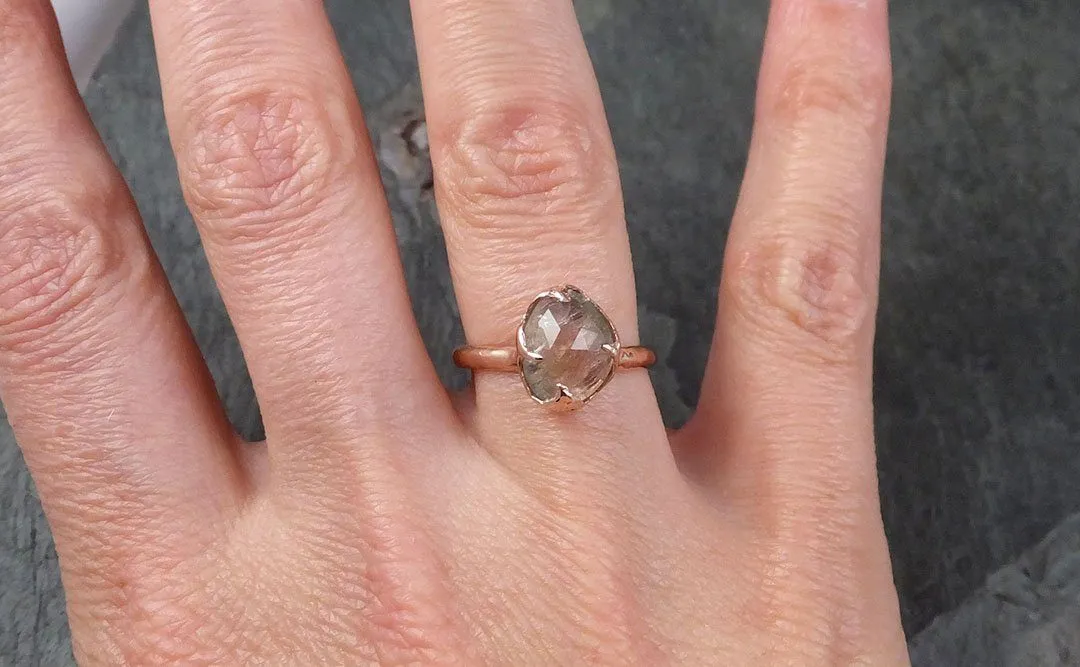 Fancy cut watermelon Tourmaline Rose Gold Ring Gemstone Solitaire recycled 14k statement cocktail statement 1327