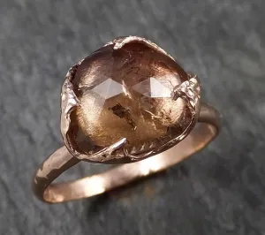 Fancy cut watermelon Tourmaline Rose Gold Ring Gemstone Solitaire recycled 14k statement cocktail statement 1491