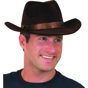 Flocked Cowboy Hat Brown