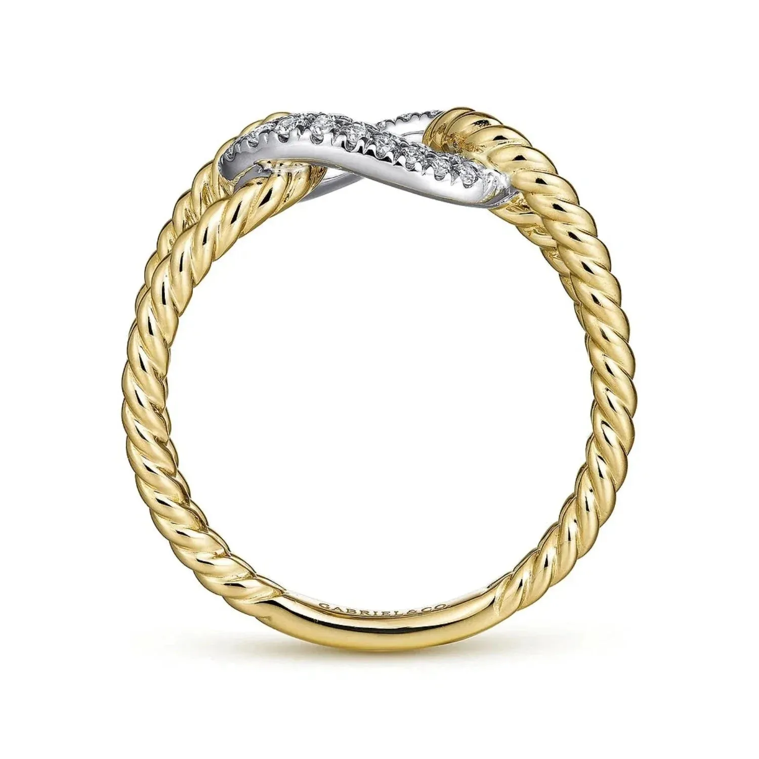 Gabriel & Co. Twisted Open Shank Pave Diamond Ring