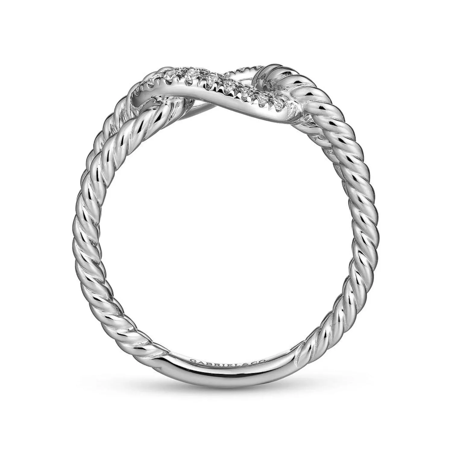Gabriel & Co. Twisted Open Shank Pave Diamond Ring