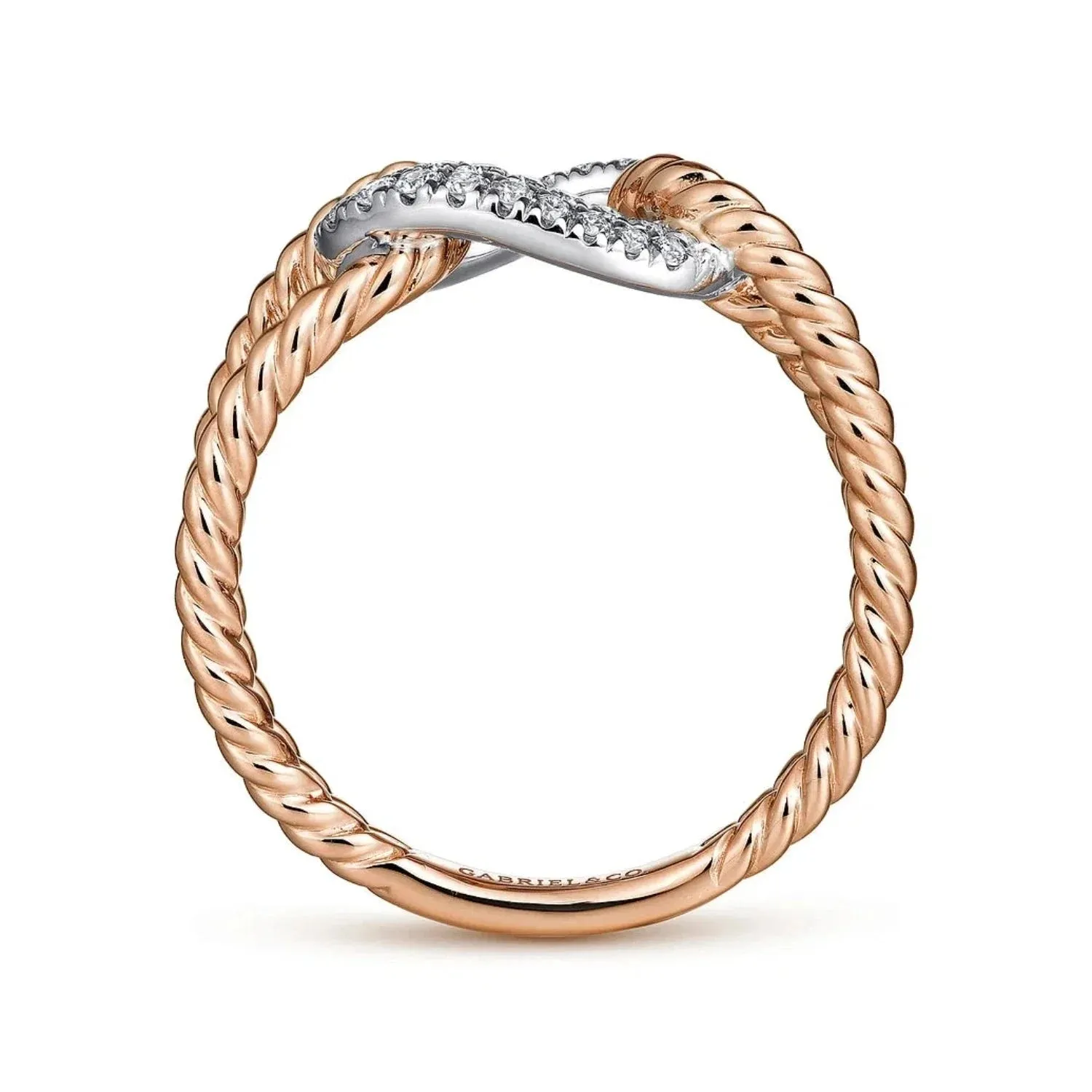 Gabriel & Co. Twisted Open Shank Pave Diamond Ring