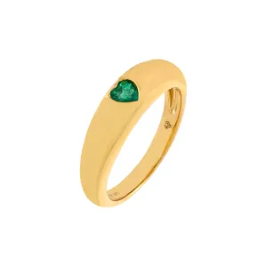 Gemstone Heart Dome Ring 14K