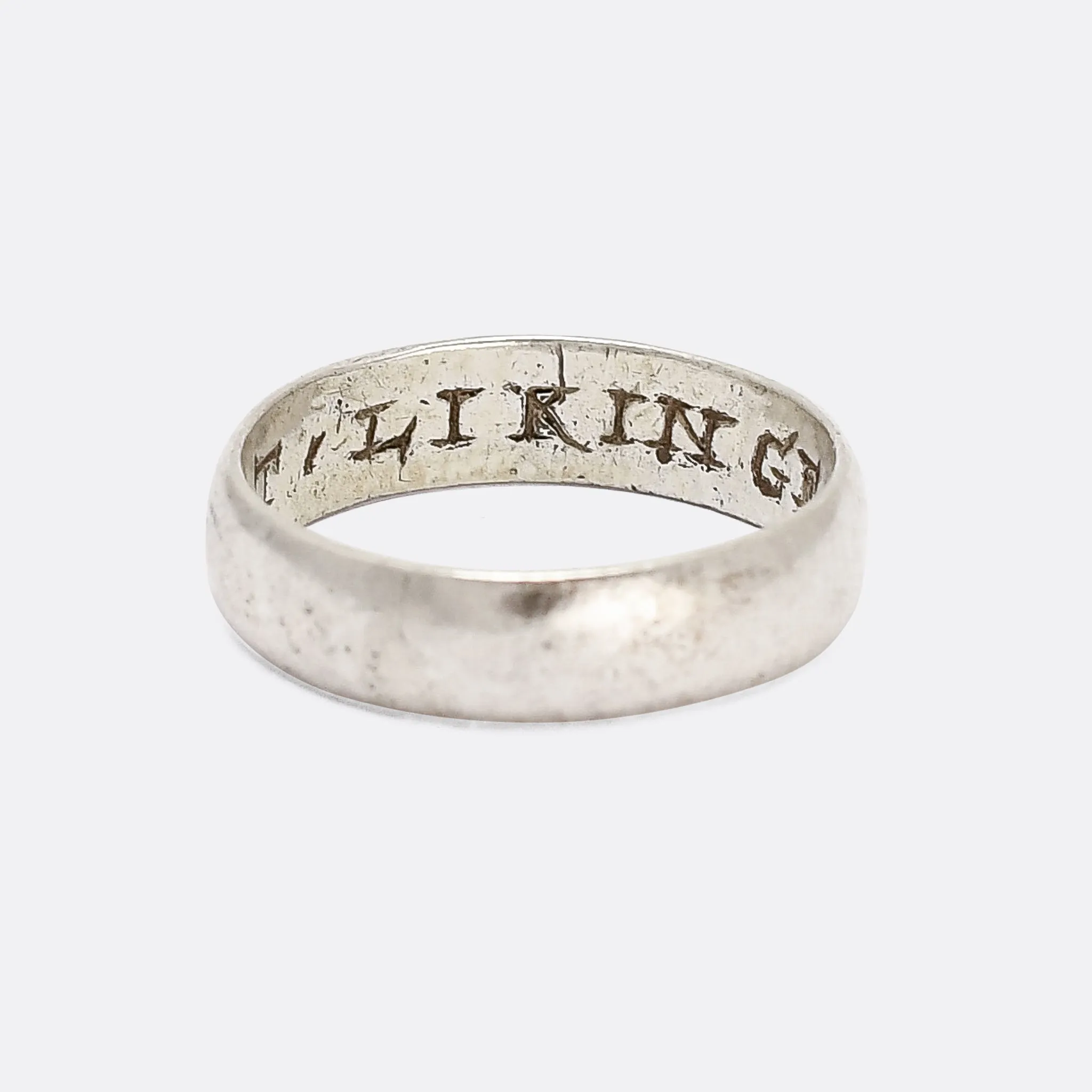Georgian LET LIKINGE LAST Silver Posy Ring
