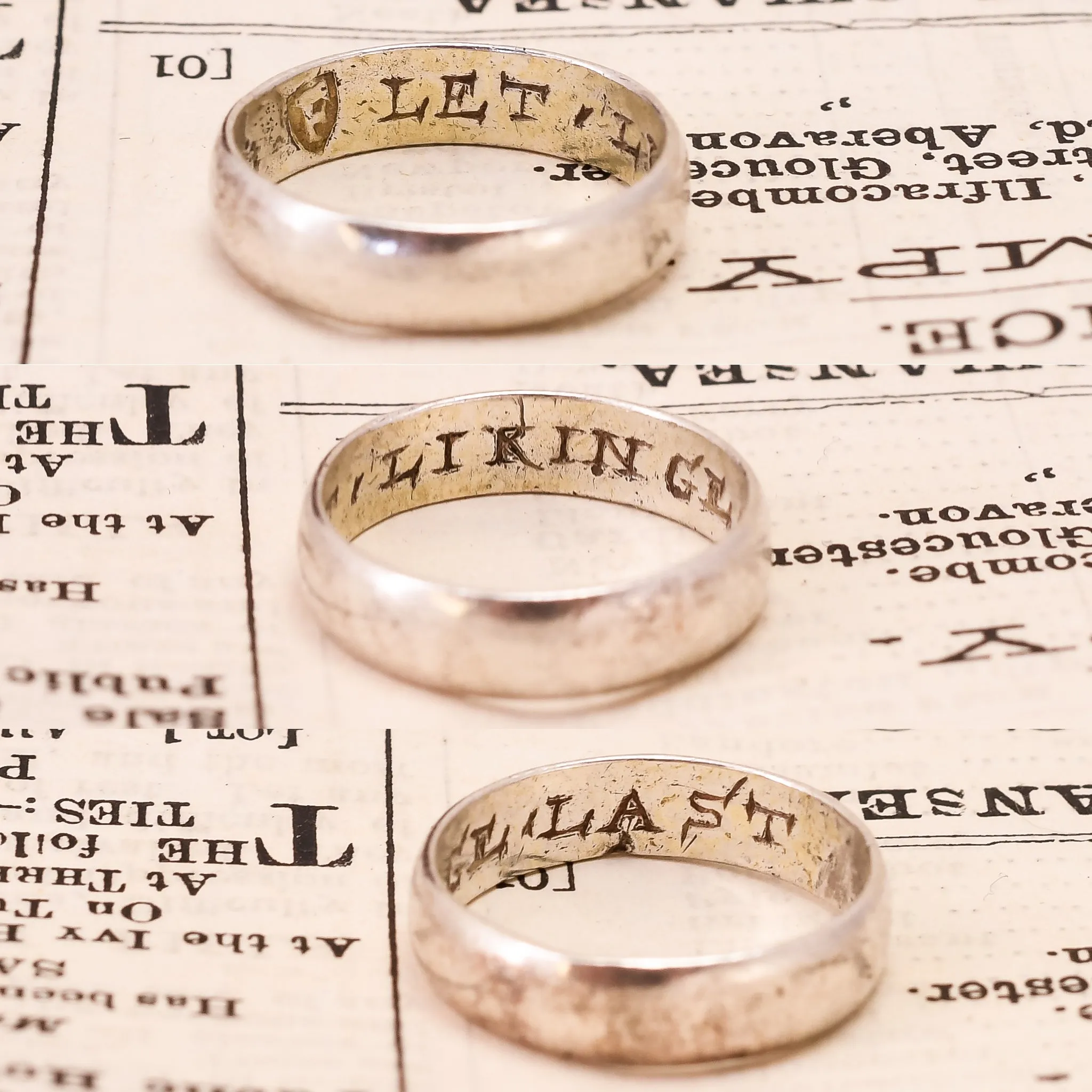 Georgian LET LIKINGE LAST Silver Posy Ring