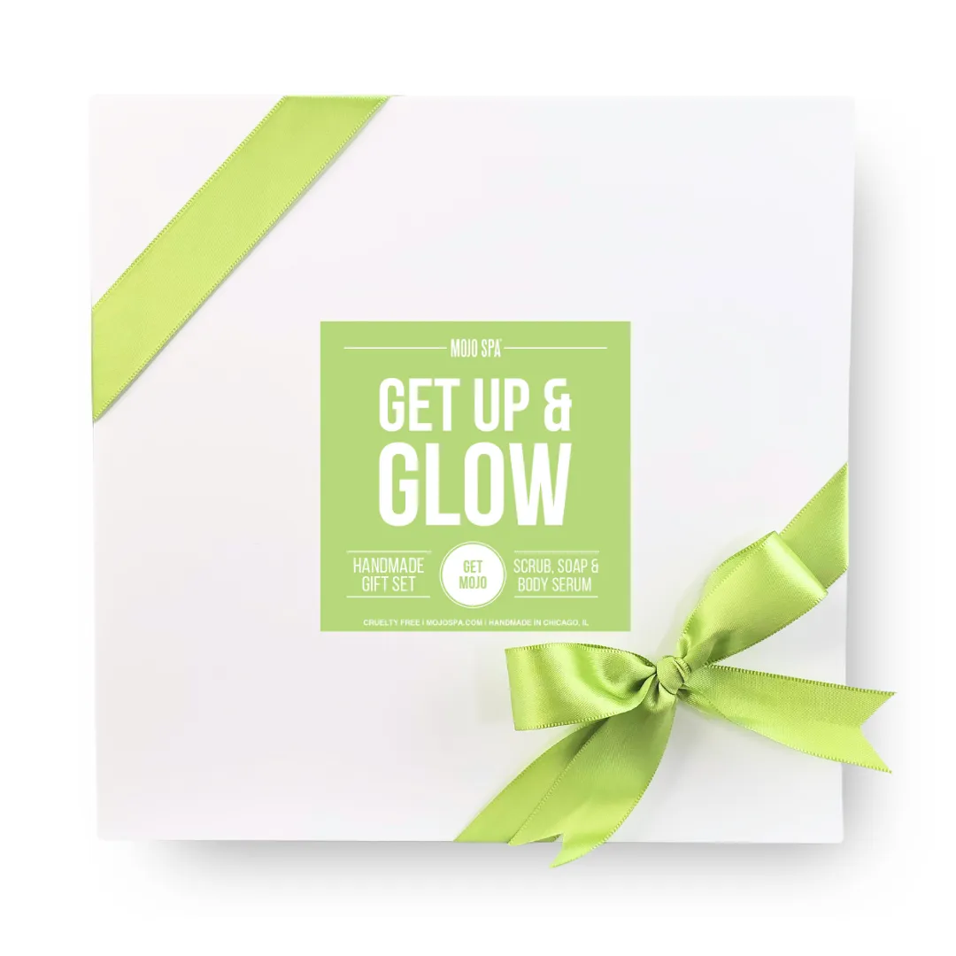 Get Up & Glow Scrub, Body Serum & Soap Gift Set