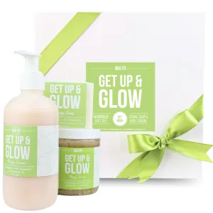 Get Up & Glow Scrub, Body Serum & Soap Gift Set