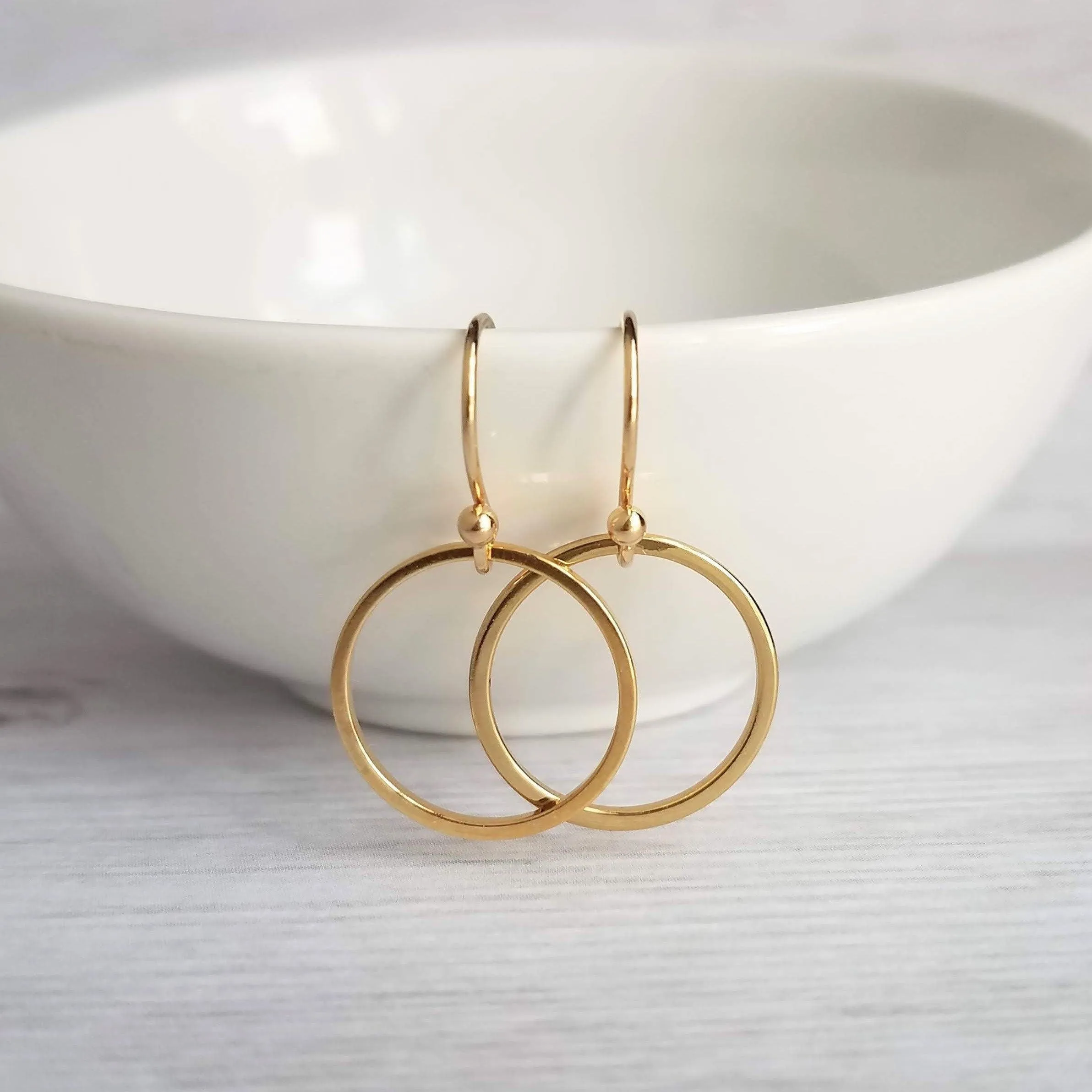 Gold Circle Earrings, gold hoop earring, thin circle earring, small circle earring, thin gold circle earring, thin gold hoop, narrow hoop