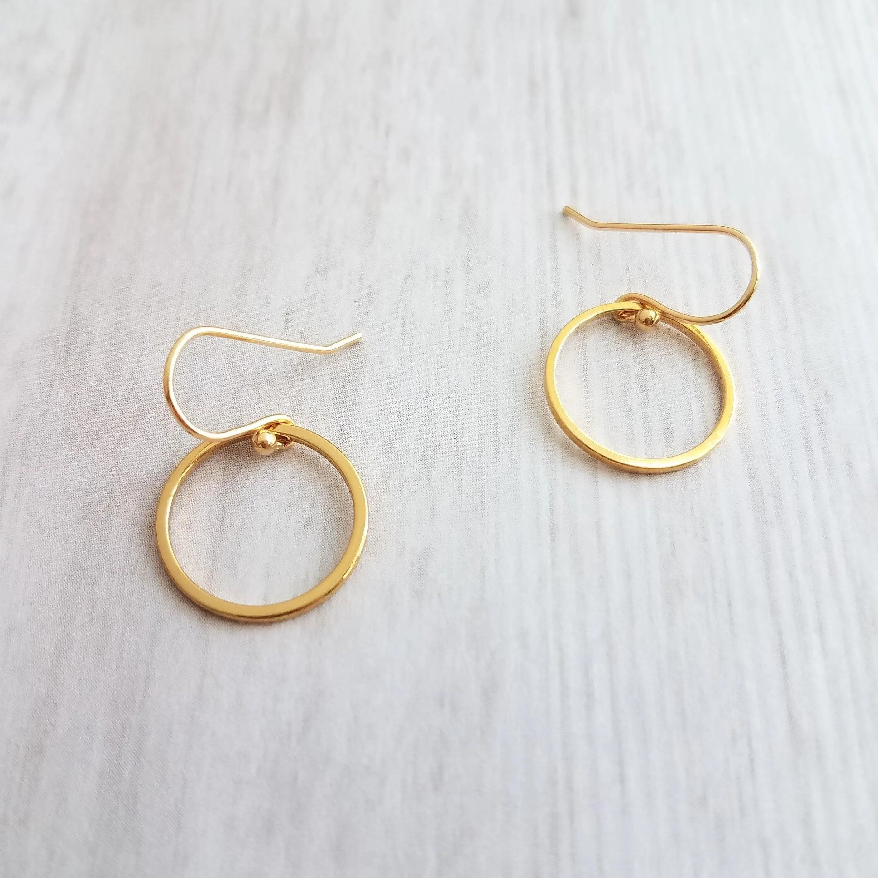 Gold Circle Earrings, gold hoop earring, thin circle earring, small circle earring, thin gold circle earring, thin gold hoop, narrow hoop