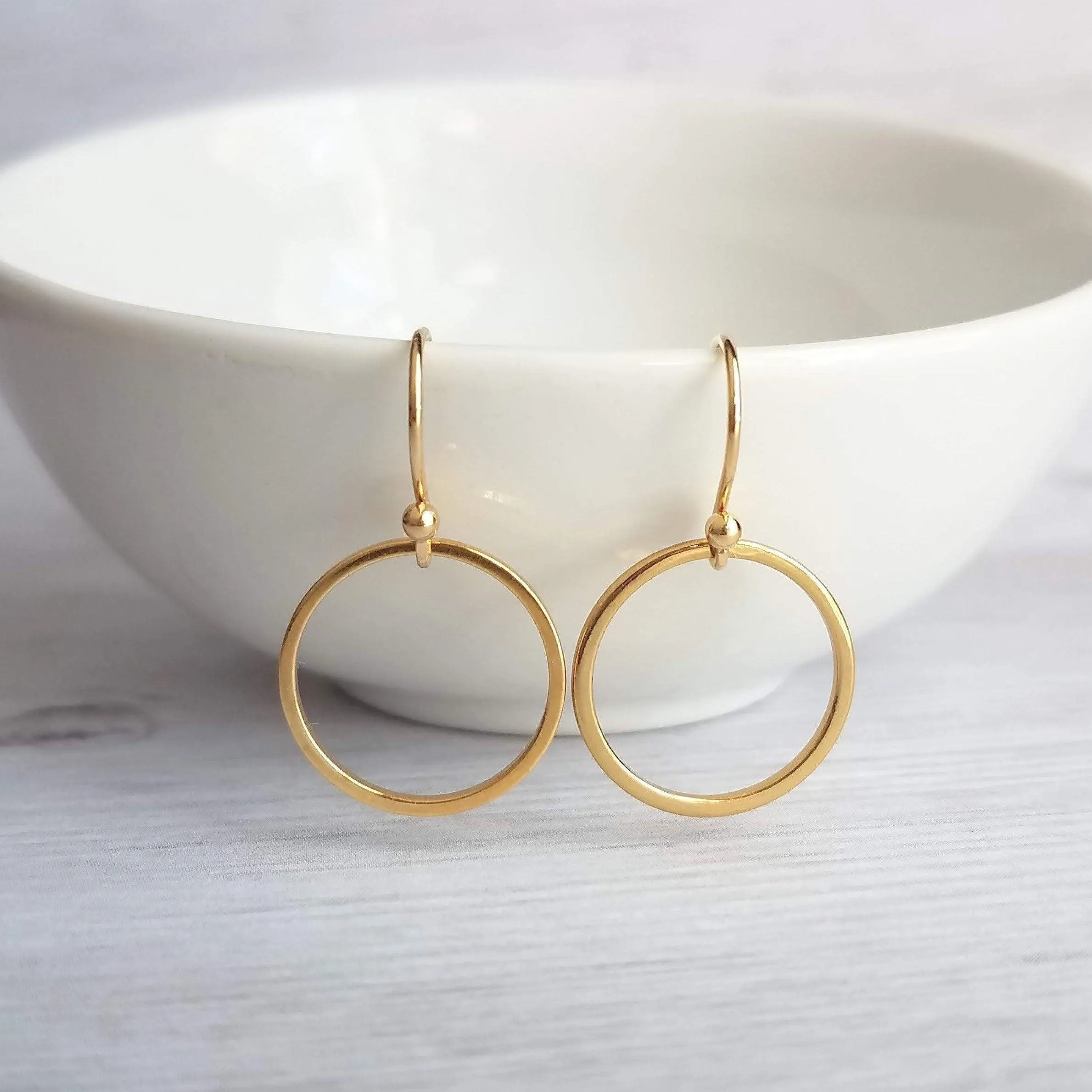 Gold Circle Earrings, gold hoop earring, thin circle earring, small circle earring, thin gold circle earring, thin gold hoop, narrow hoop