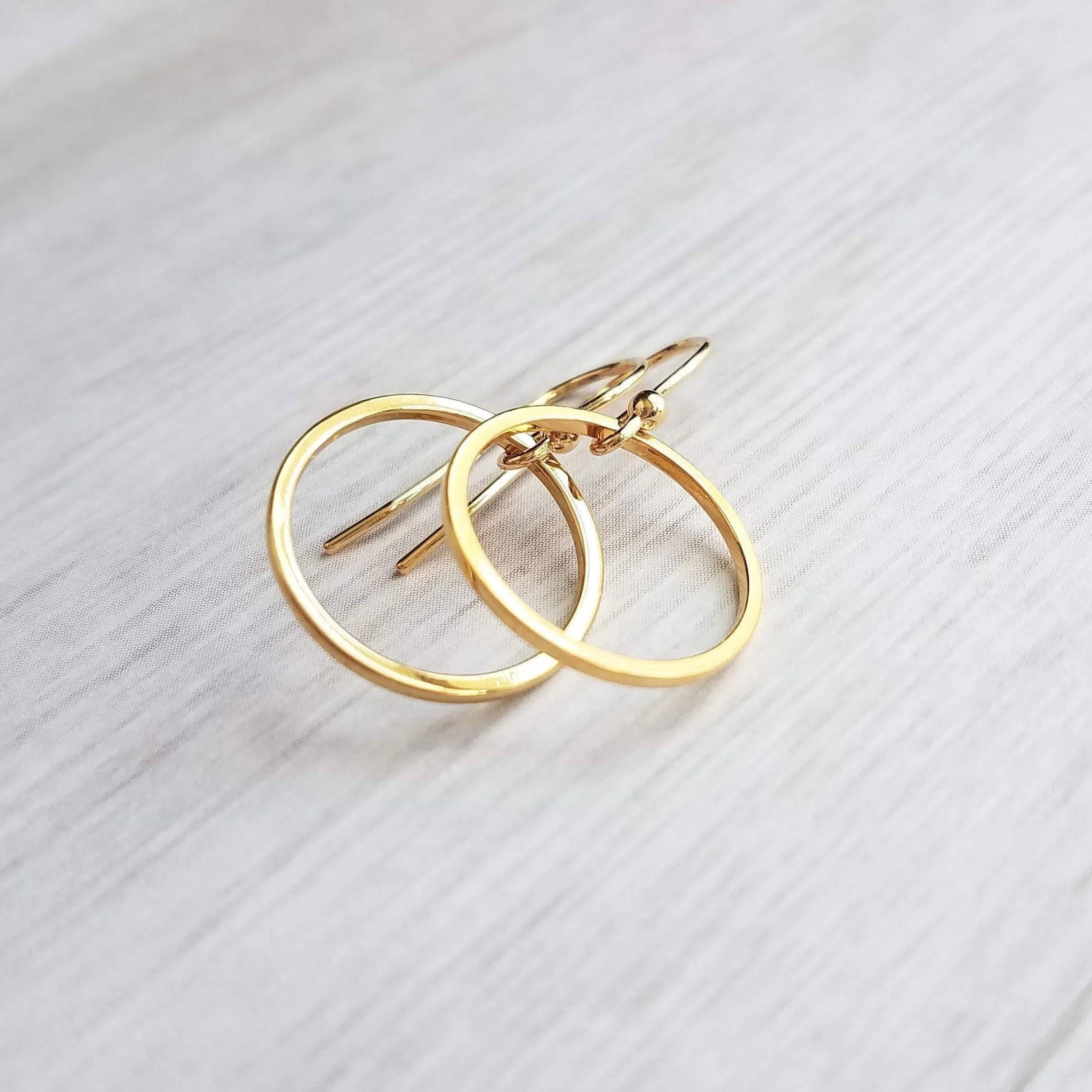 Gold Circle Earrings, gold hoop earring, thin circle earring, small circle earring, thin gold circle earring, thin gold hoop, narrow hoop
