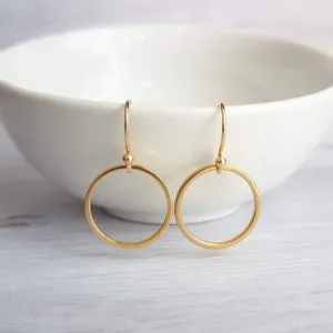 Gold Circle Earrings, gold hoop earring, thin circle earring, small circle earring, thin gold circle earring, thin gold hoop, narrow hoop