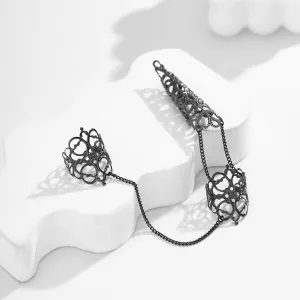 Gothic Dark Nail Fingers Hand Armor Nails Claws Finger Chain Rings