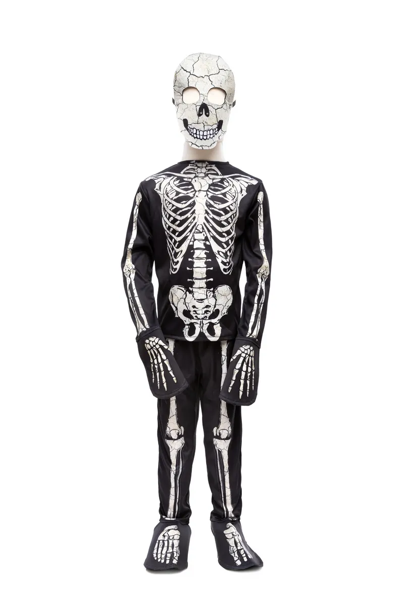 Great Pretenders GID Skeleton Shirt Pants Mask, Size 3-4