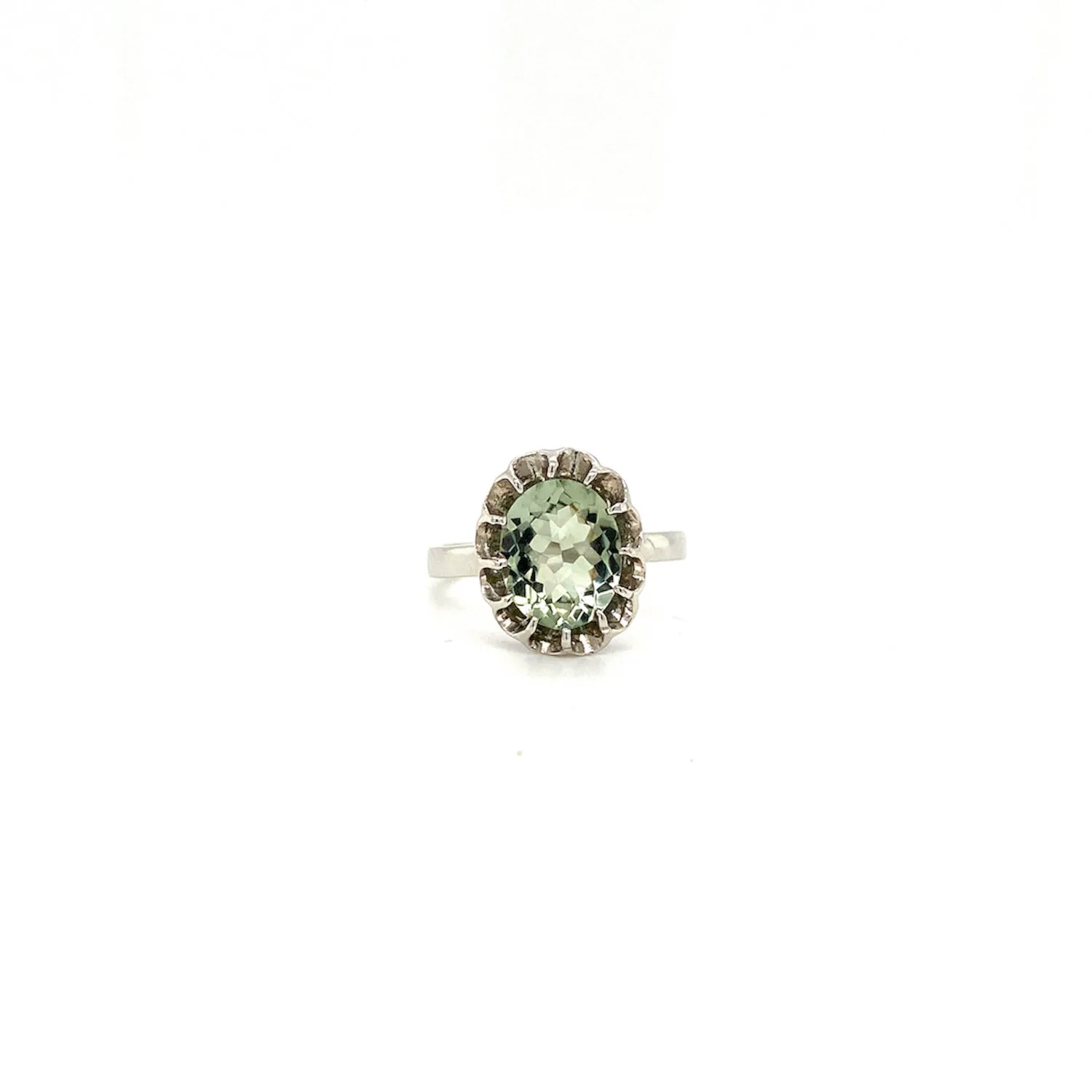 Green Amethyst Ring in .925 Sterling Silver - KSR 13038