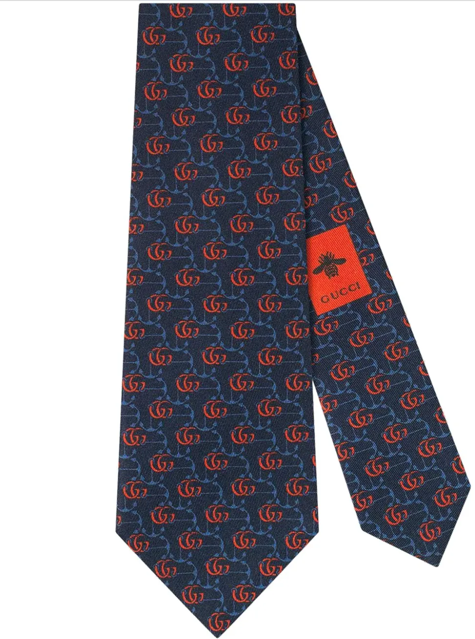 Gucci GG Anchor Print Tie in Midnight Blue
