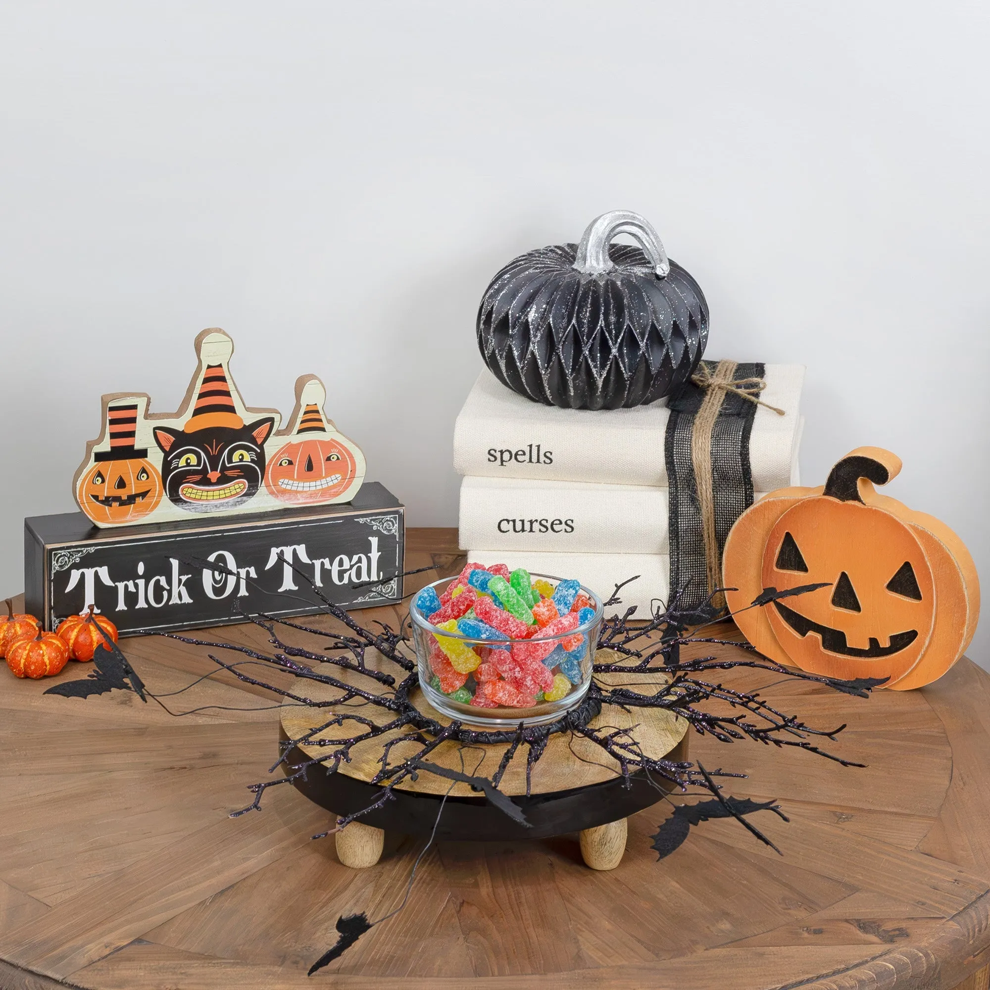 Halloween Bat Candle Wreaths (2-Pack)