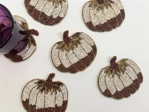 Halloween Pumpkin Beaded Coasters