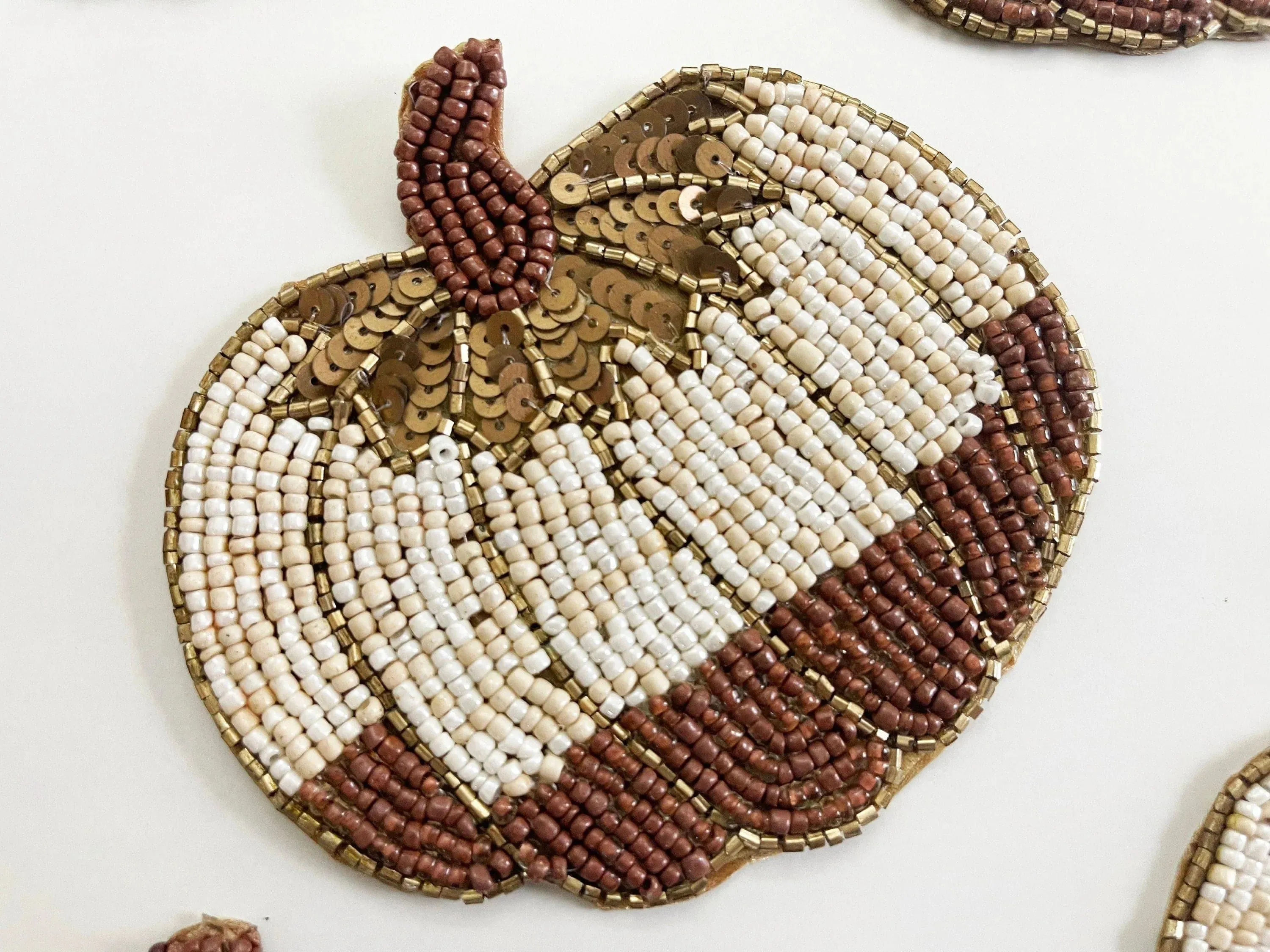 Halloween Pumpkin Beaded Coasters