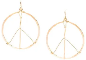 Hammered Geometric Minimalist Gold Peace Earrings