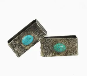 Handmade German Silver and Turquoise Napkin Ring