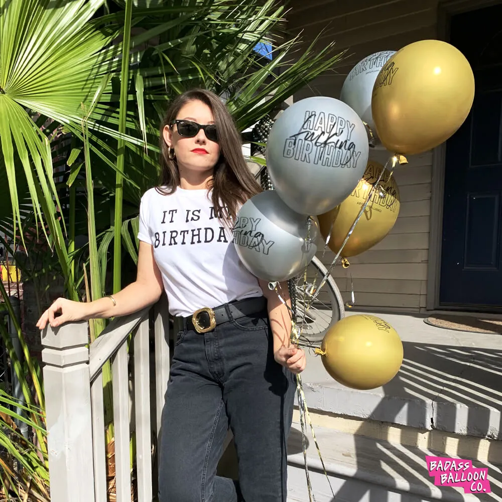 Happy Fucking Birthday | Silver Chrome Badass Balloons