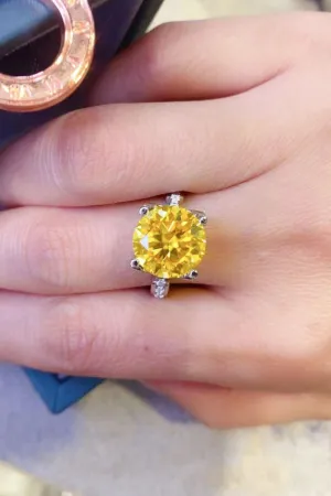 Hazel Blues® | 5 Carat Moissanite 925 Sterling Silver Ring in Banana Yellow