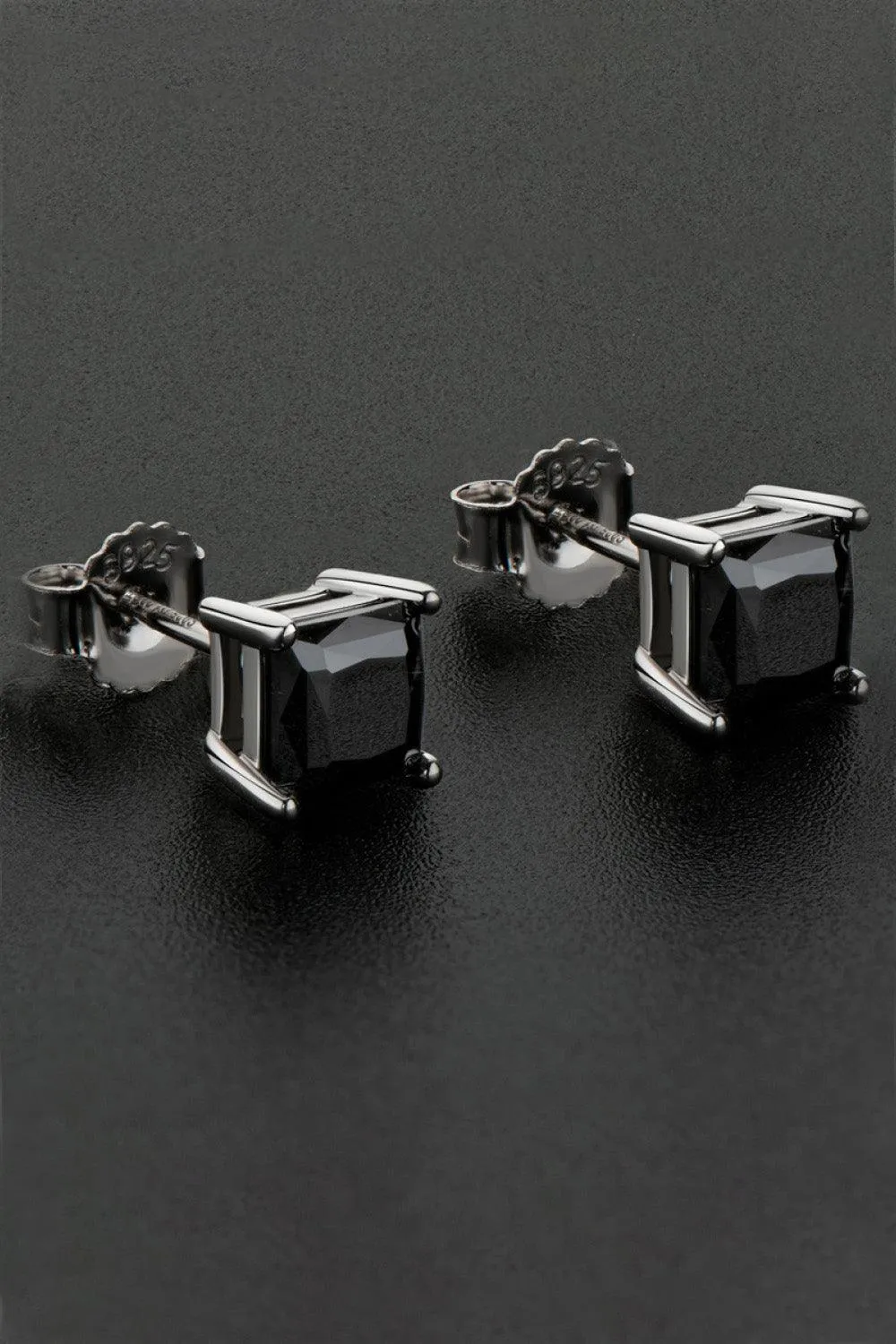 Hazel Blues® | 925 Sterling Silver Square Moissanite Stud Earrings