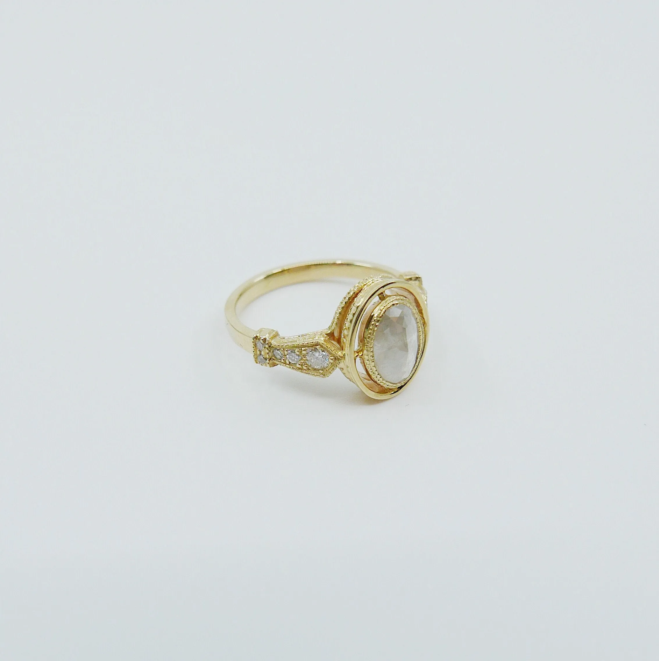 Hazel Rose Cut Grey Diamond Ring