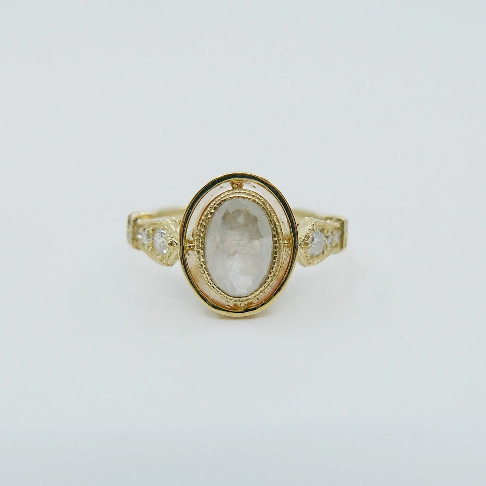 Hazel Rose Cut Grey Diamond Ring