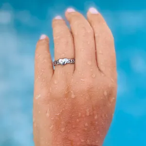 Heart Chain Pattern Silver Ring