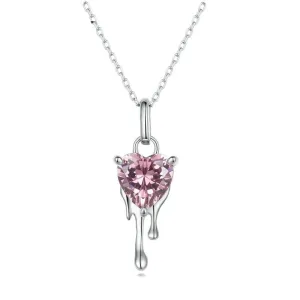 Heart-Shaped Diamond with Melting Design Necklace