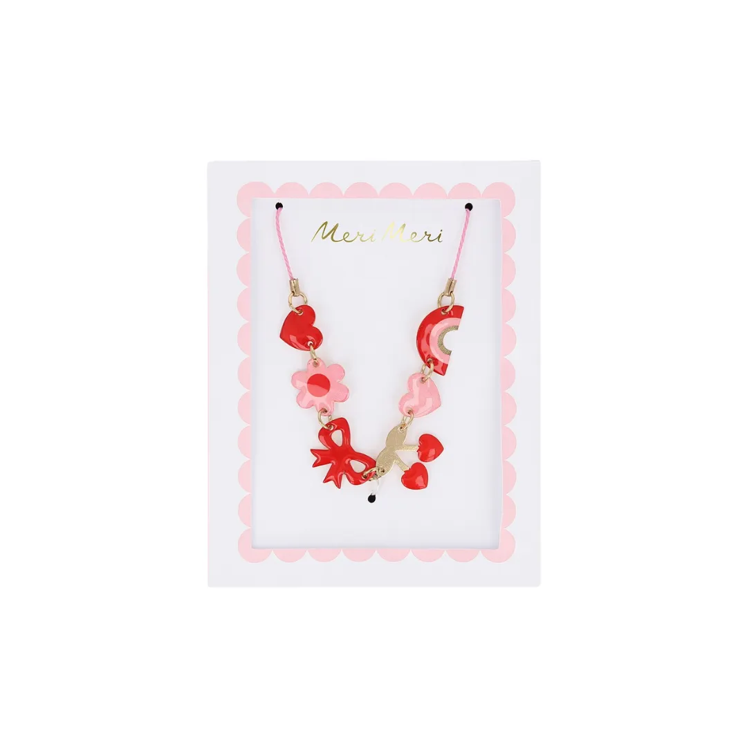 Hearts & Cherries Charm Necklace