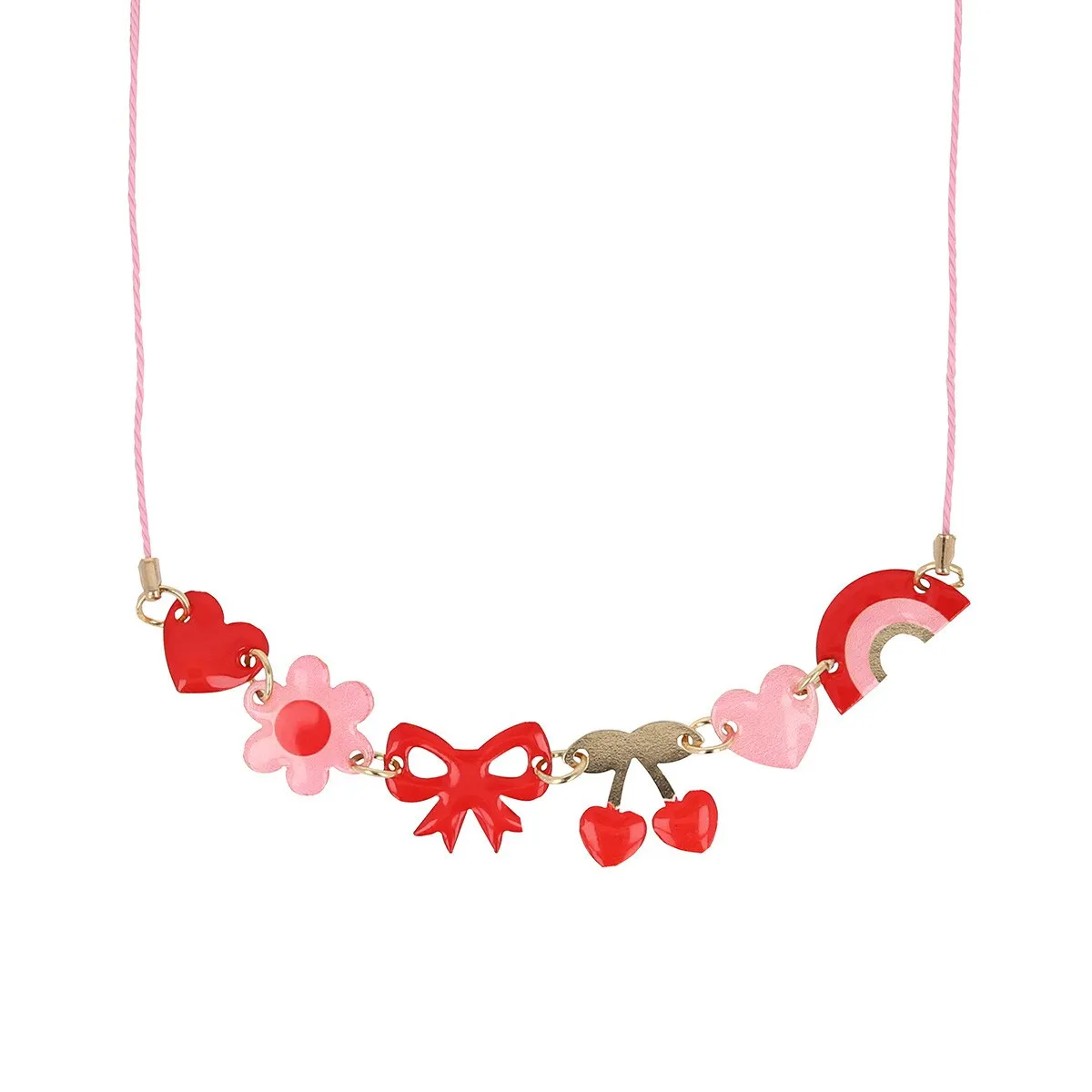 Hearts & Cherries Charm Necklace