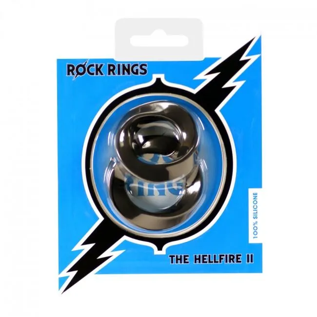 HELLFIRE II Silicone Cock Ring Set - Latex & Phthalates Free, Waterproof