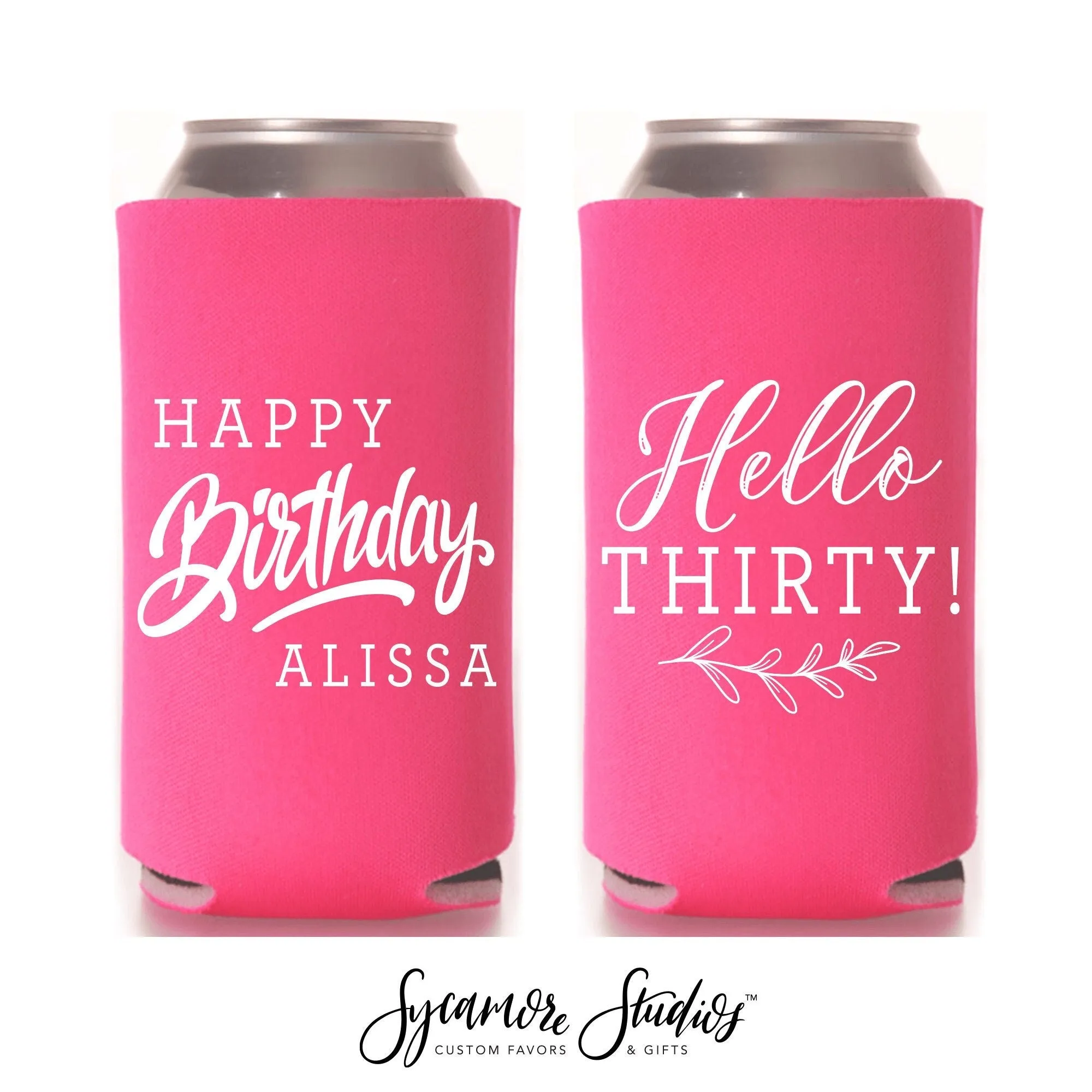 Hello Thirty - Slim 12oz Birthday Can Cooler #12S