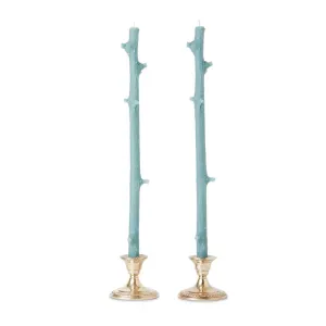 Hemlock Candlesticks Pair in Robin Blue