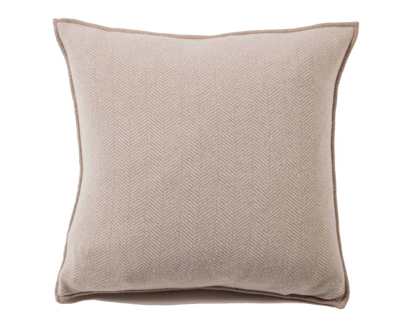 Henry Cashmere Blend Pillow - Taupe Ivory