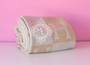 Hermes Large Camomille Beige Wool Cashmere H Avalon Blanket