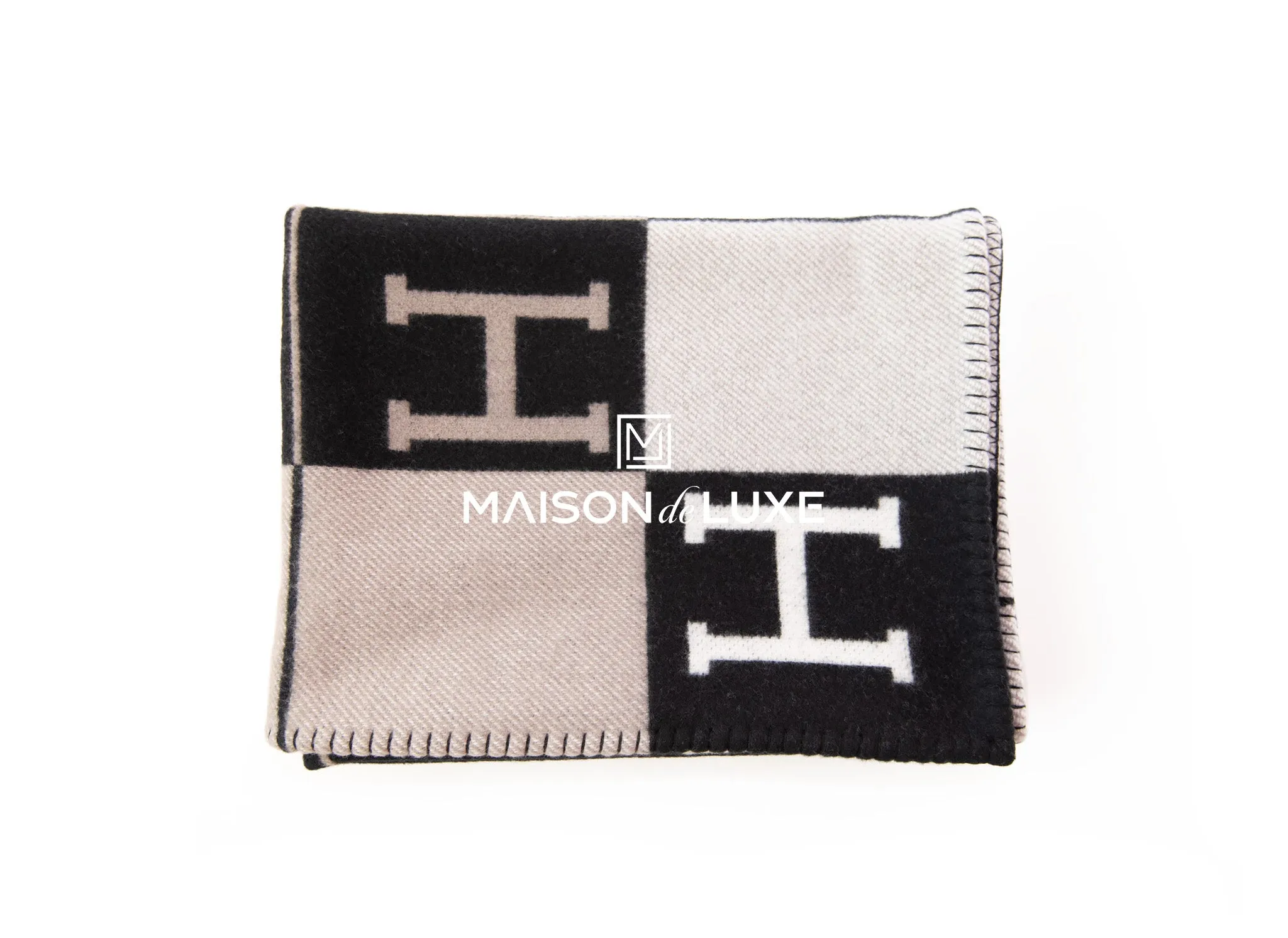 Hermes Noir Black Cashmere Avalon III Blanket