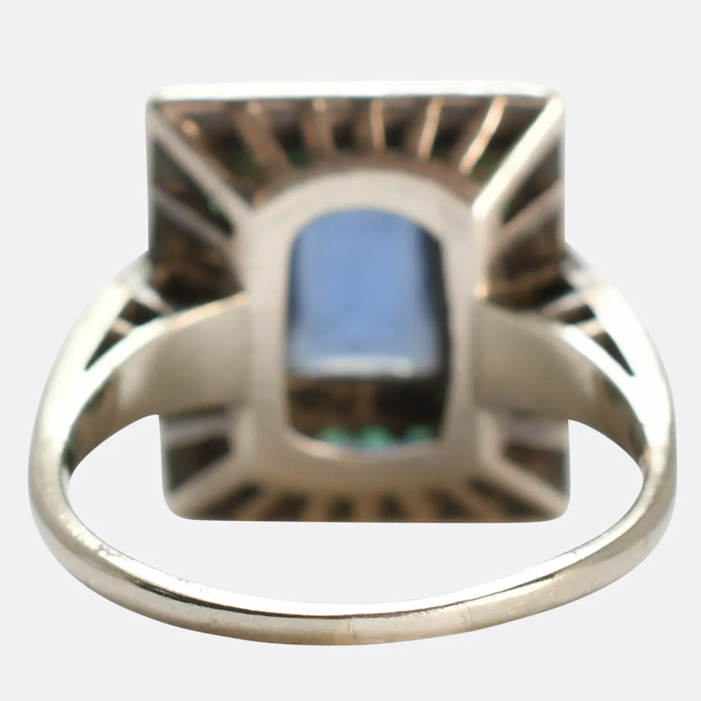 High Art Deco Paste Gemstone Cluster Ring