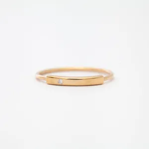 Horizontal Diamond Bar Ring