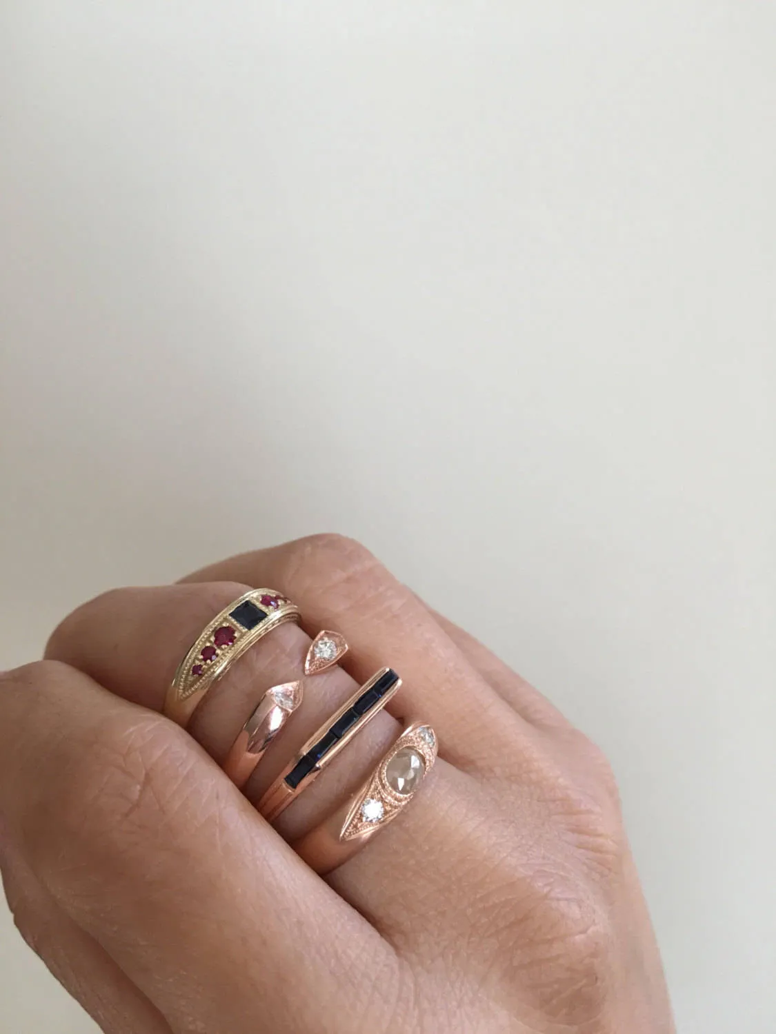 Indira Rustic Diamond Band